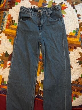 Levis High Rise Straight-Leg Blue Jeans